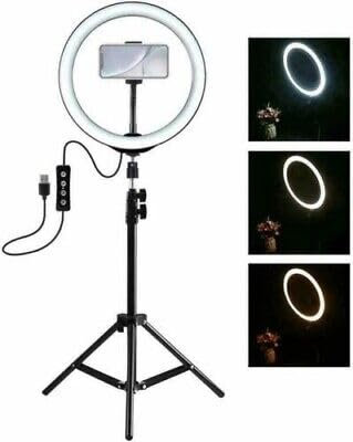 Lampada Anulare Luce Circolare LED Ring Light con Cavalletto Treppiedi Luce ad Anello Luminoso per Selfie, Fotografia, Tiktok, Live Stream