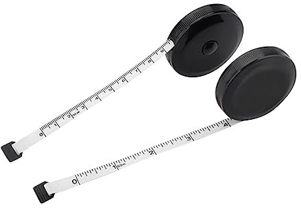 2 Stück Kleiner Rundmaßband 150cm 60 Zoll Pvc Schwarz für Nähen