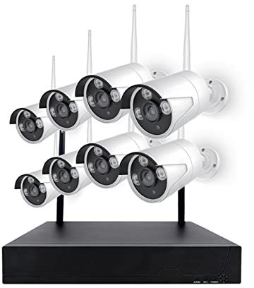 ARTGOS Kamerasicherheitssystem, 2 Millionen 8-Wege-Wireless-Kamera-Set Wireless-Überwachungskamera-Set for Zuhause HD-Nachtsicht-WiFi-Netzwerk-Handy-Fernüberwachungs-Video-Host Videoüberwachungsset