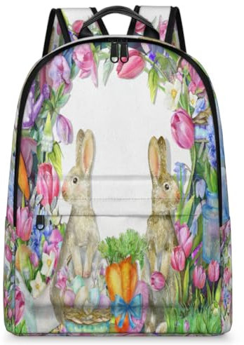 TropicalLife Osterhasen-Rucksack für Herren, Damen, Kinder, Mädchen, Jungen, Hasen-Rucksack, großes Fassungsvermögen, 23,5 l, Rucksack, Schule, Büchertasche, Reisen, lässig, Laptop-Tasche,