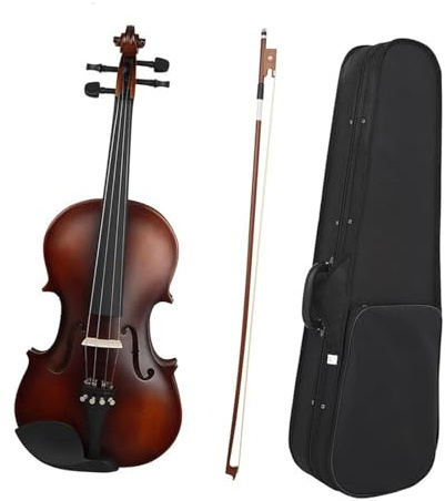 Geige Volle Größe 4/4 Violine Linde Korpus Kopf Ebenholz Griffbrett Wirbel Kinnhalter Saitenhalter