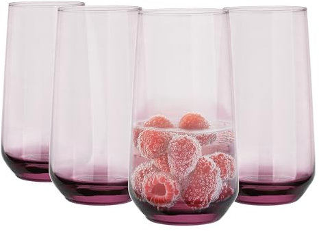 Glasmark KROSNO, 430 ml, set di 4, bicchieri da long drink, bicchieri, bicchieri highball, bicchieri da acqua, cocktail, perfetti per la casa, ristoranti e feste, set di bicchieri, forma classica