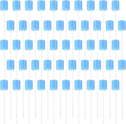 100 Pièces Soins Bucco Bâtonnets,Écouvillon Éponge,Nettoyage Écouvillon Éponge,pour Soins Buccodentaires Quotidiens et Besoins Domestiques des adultes,Enfants ou des Animaux Domestiques (bleu)