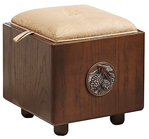 Generisch Fußhocker mit Stauraum, Fußstütze Hocker Truhen, Fußhocker Massivholzhocker Dinosaurier Hocker Aufbewahrung Niedriger Hocker Wechselschuhbank Sofahocker Fußhocker/Braun