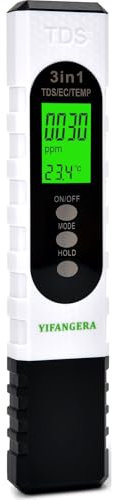 YIFANGERA Wassertester Trinkwasser, 3-in-1 TDS/EC/ppm/Temp Messgerät Wasser, Präziser und Zuverlässiger Digitaler Wasserhärte Messen, Aquarium Wassertest für Hydrokulturen, Pool, Whirlpools