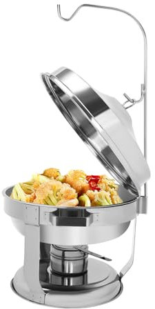 Clacakome Chafing Dish 1.18 Gal Double Boiler System Chafing Dish - Maintains Optimal Food Temperature