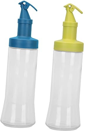 Hoement 2piezas Botellas De Dispensador De y De De Tapón Presión Diseño Capacidad Etiquetas Para Condimentos