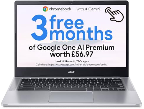 acer Chromebook 314, 14-inch Full HD Touchscreen, Intel N100, 8GB RAM, 128GB Storage, Chrome OS, 11.5-Hour Battery