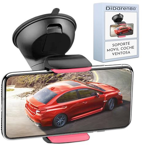 Didarenba Soporte movil Coche Ventosa salpicadero Parabrisas rotacion 360º Ajuste Universal Compatible con Smartphones hasta 7,6