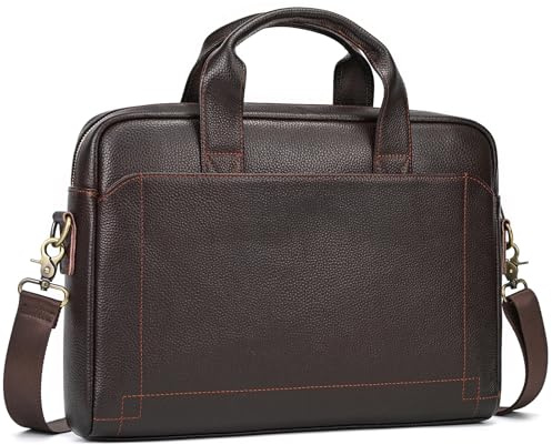newsbirds Laptoptasche 15.6 Zoll Aktentasche Herren Umhängetasche Handtasche für Männer Echtes Leder Business Tasche Notebook Tasche Bürotasche (braun)