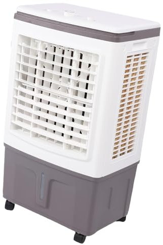 Hyuduo Acondicionador de Enfriador de Aire Evaporativo Portátil 26L Auto Oscilante 3 en 1 Ventilador de Enfriamiento Humidificante 3 Velocidades 2 Paquete de Hielo para la Oficina (EU