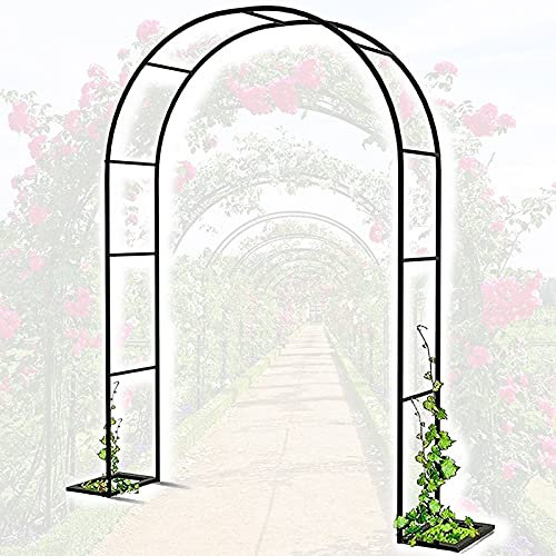 Gartenpavillon aus Metall, Hochzeitsbogen für Kletterpflanzen, Rose und Rebe, Pergola, Eisen, dekorative Struktur für Hochzeitsfeier, schwarz, 370 x 220 cm