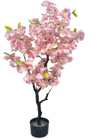 Kunstpflanze KirschblüTenbaum KüNstlich Sakura Baum, Bonsai Baum KüNstliche Pflanze Im Topf, KirschblüTen Deko Kunstbaum Mit BlüTen, KüNstlicher Sakura Blumenbaum Pflanzen Für Innen DraußEn, H 120cm