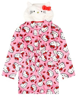 Hello Kitty Vestaglia da donna in pile con cappuccio