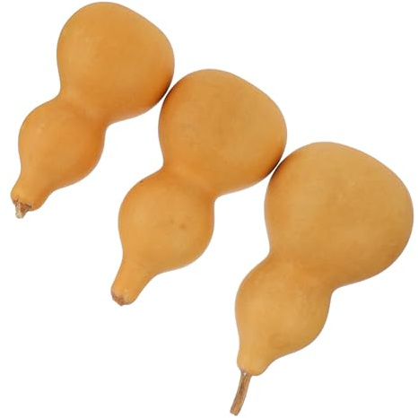 Alipis 3pcs Natural Gourd Decor Mini Gourd Ornament Shape Khaki Color Handmade Feng Shui Decoration for Crafts and Restaurant Desktop Embellishment