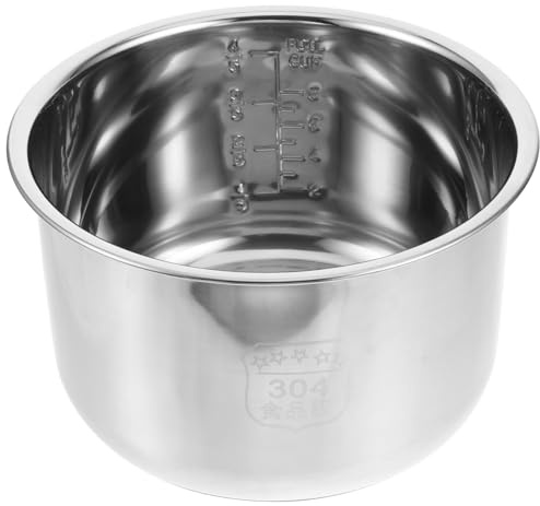 Alipis Arrocera y Excelente Transferencia de Calor Acero Inoxidable de 4l Olla Interior Reemplazable para Suministro de Reemplazo de Cocina Eficaz