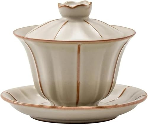 Ensemble de thé Gaiwan, Service à thé Gaiwan en céramique 120 ml, soupière chinoise à glaçure craquelée, porcelaine
