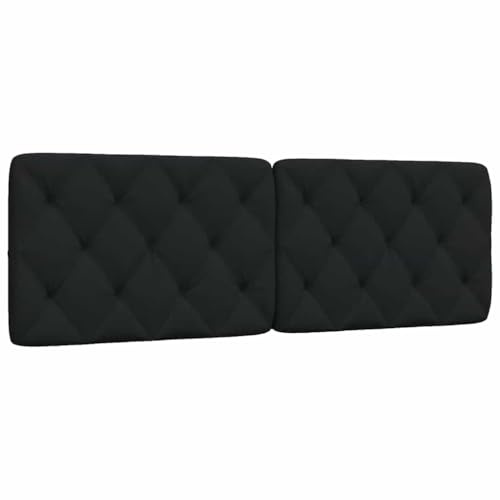 QJBSAVVA Kopfteil-Kissen 160 cm Schwarz Rautensteppung Polyester Stoff gepolsterte Wandkissen-Rückenlehne 162×48 cm für Doppelbett Schlafzimmer Modernes Design