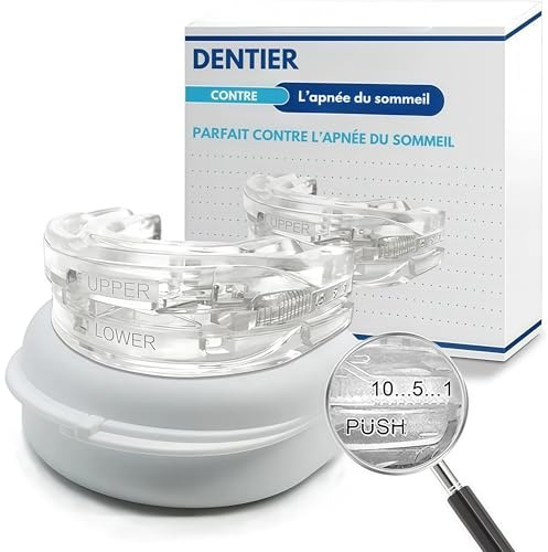 Sofela AirFlow – Appareil Anti Ronflement Efficace Gouttière Buccale Personnalisable Aide Sommeil Réparateur Solution Stop Ronflements Voyage Et Domicile (Blanc)