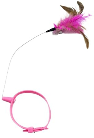 Senermter Collier pour Chat avec Plumes | Plumeau interactif pour Chaton - Colliers pour Chat ludiques | pour Divertissement à Domicile, Jardin, Parc, Exercice Quotidien