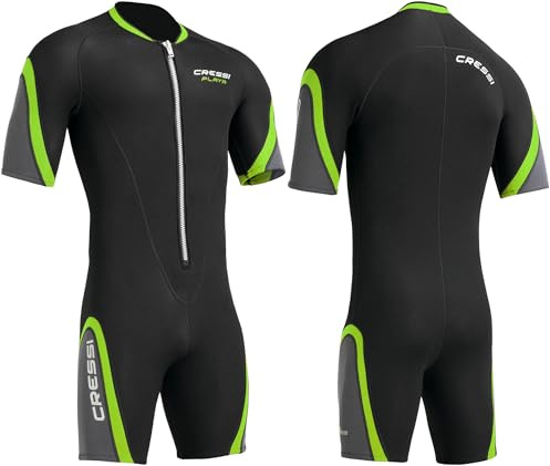 Cressi Men Playa Man Shorty Wetsuit 2.5MM Wetsuit - Black/Lime, L/4 (52)