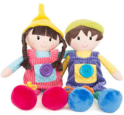 small foot Stoffpuppen Noah & Emma aus Plüsch, zur Schulung der Motorik, Lernpuppen geeignet ab der Geburt, 10865