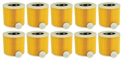 vhbw 10 x set patronfilter ersättningsfilter patron ersättning för Kärcher 6.414-552.0 kompatibel med Kärcher torrdammsugare, tvättdammsugare