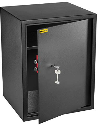 HomeSafe HV50K Möbeltresor mit Schlüssel, 50x35x35cm (HxBxT), Tresor für Zuhause, Safe Box mit Schloss, Geldsafe für Geld Aufbewahrung, Dokumentensafe fürs Büro
