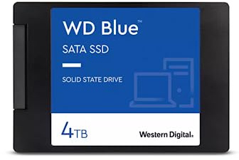 WD Blue SATA SSD 4 TB, 2,5 Zoll (interne SSD, hohe Zuverlässigkeit, Lesevorgänge bis zu 560 MB/s, Schreibvorgänge bis zu 530 MB/s, stoßsicher und WD F.I.T. Lab-zertifiziert)