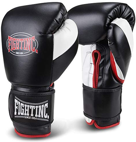 Fightinc. Boxhandschuhe Legacy Leder schwarz/rot (001) 16 Oz