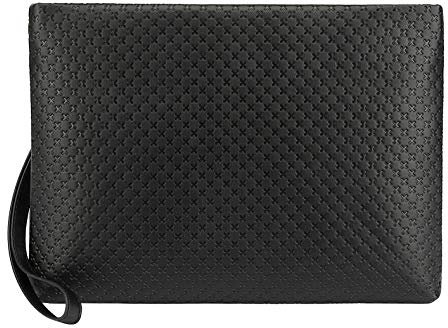 Leder Handgelenktasche Herren Schwarz Business Geschäft Handtasche Herrentasche Groß Geldbörse Echtleder Karten Clutch Tasche für Männer