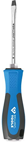 BRILLIANT TOOLS BT031051 Tournevis plat avec embout à frapper, 6,0 x 100 mm [Powered by KS TOOLS]
