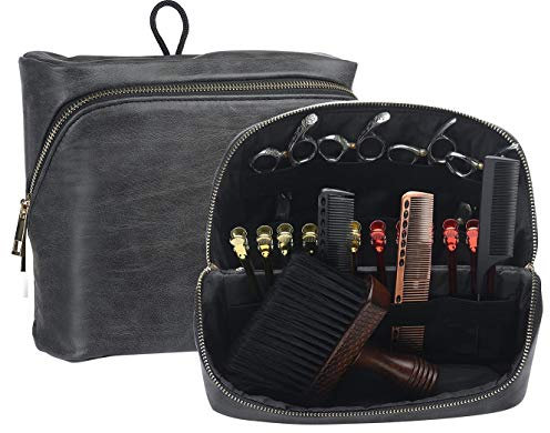 Sac de rangement pour outils de coiffure, étui de transport pour tondeuses, ciseaux, fournitures de toilettage, kit de voyage, accessoires de coiffure, organisateur de matériel - Noir