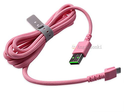 USB-Ladekabel, kompatibel mit Razer Naga Pro 20.000 DPI & Razer Basilisk & Razer Viper Ultimate Hyperspeed Lightest Wireless Gaming-Maus (Pink)