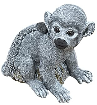 stoneandstyle Steinfigur Totenkopfäffchen AFFE Äffchen frostfest Steinguss Gartenfigur