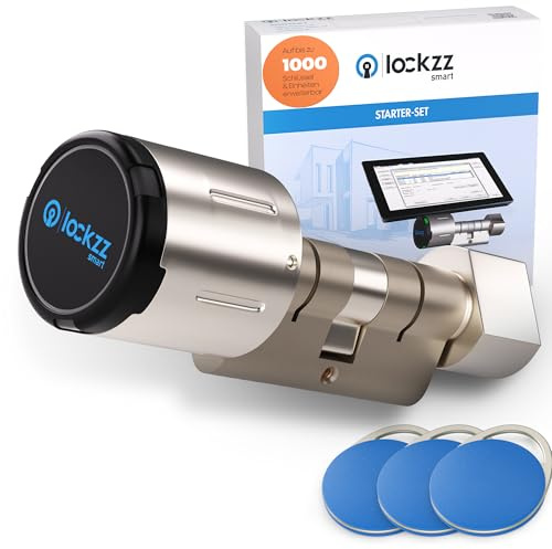 lockzz Elektronisches Türschloss RFID, BUSINESS Starter-Set inkl. 3 Transponder, für Innentüren, Made in Germany (65/30)