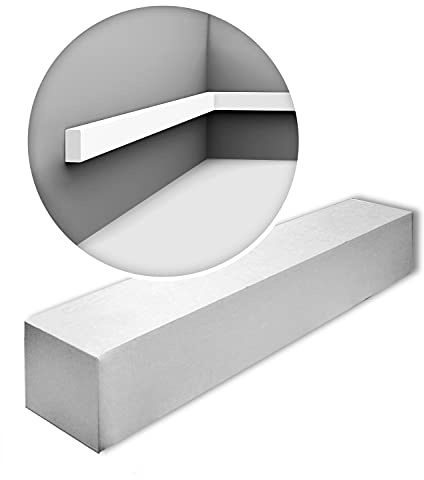 Orac Plinthes SX194-box-10 200 cm x 1 cm x 2 cm Polystyrène extrudé (HDPS) prétraité 10 moulures / 20 m