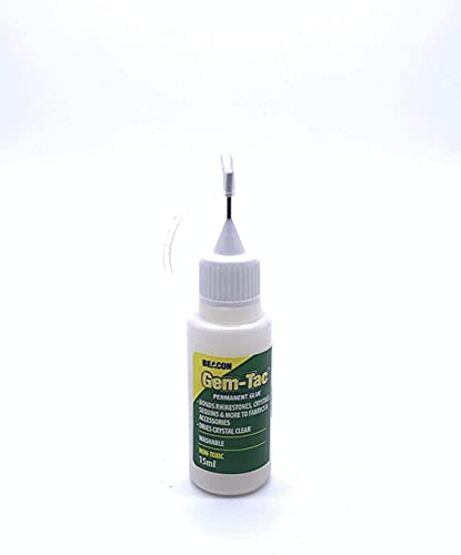 JP Arts & Crafts New 15ml Beacon Gemtec Adhesive with Crystal Needle for Applying Crystals, Rhinestones, Diamante, Diamonds, Arts & Crafts, DIY Projects and Fashion Accessories (1 Bottle)