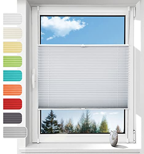 Plissee ohne Bohren Plissees Klemmfix, Easyfix Plisseeroll Rollo für Fenster Einfache Montage Sichtschutz und Sonnenschutz,85 x 140cm