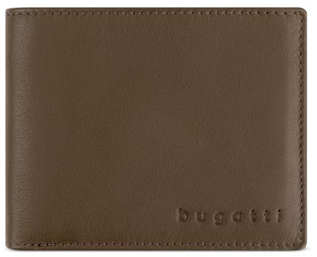 bugatti Lima Geldbörse Herren aus Leder, Portemonnaie Querformat mit RFID-Schutz, Cognac