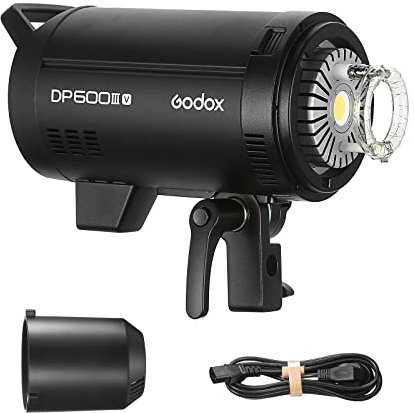 Godox DP600III-V Flash de Studio Puissant GN106, avec 30W COB LED Modeling Lampe 5800K, 600Ws Studio Flash Professionne 2.4G sans Fil X Système avec Bowens Mount