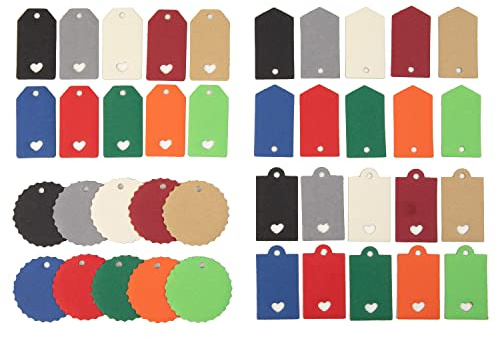100 PresentFill extra stark Premium Geschenkanhänger Natur im 4er Set - 210g/m² Kraftpapier auf E-Welle Karton als Etiketten, Preisschilder, Hängeetiketten, Preisanhänger