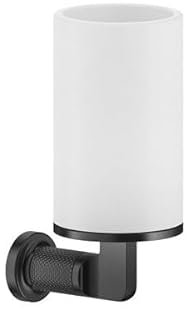 Gessi Portabicchieri Inciso per montaggio a parete, con tazza fissa bianco opaco, 58507; colorazione: Metallo nero spazzolato PVD