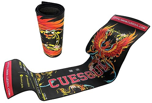 CUESOUL Darts-Zubehör, robuste Dartmatte, inklusive offizieller Wurflinie mit weicher Spitze und Stahlspitze, Design mit Vier mythologischen Symbolen