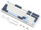FREEWOLF K8 Wireless Hot Swap Mechanical Gaming Keyboard, Wired RGB Rainbow Backlit Keyboard Red Switch, Bluetooth 5.0/2.4Ghz/USB- C Tri Mode with 4000mAH Battery, US Layout for Mac/Win - Blue/White