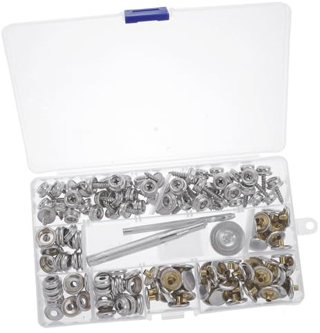EXCEART Boot-knopf-kit Mit Werkzeug Edelstahl Boot-canvas-druckknopf-kit Boot-planen-druckknopf-kit Befestigung Für Boote Möbel Planen Und Autozelte