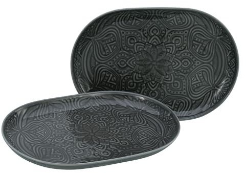CreaTable, 21628, Serie Orient Mandala, 2-teiliges Geschirrset, Platten Set aus Porzellan, spülmaschinen- und mikrowellengeeignet, Made in Europe