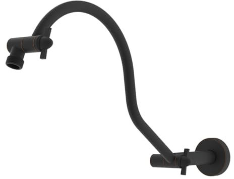 Hibbent Duschkopf-Verlängerungsarm aus Metall, 45,7 cm, Duscharm mit Flansch, flexibel, höhenverstellbar und winkelverstellbar, mit Verriegelungsgelenk, Universalanschluss, ölgeriebene Bronze