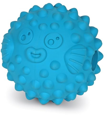 Brightkins Tough & Tumble Treat Dispenser Large Pufferfish, Treat Dispensing Dog Toy for Large Dogs, Interactive Dog Toys for Boredom, Stimulation Brain Game, Dog Presents, Birthday Dog Toy