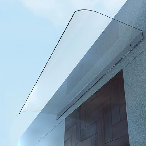 Tendalino Invisibile Policarbonato Tettoia per Porta Tettoia Riparatore Protezione Pioggia Neve,Pensilina Copriporta Parapioggia Copertura Esterno Silenziosa e Autopulente (50 x 80 cm,Transparent)